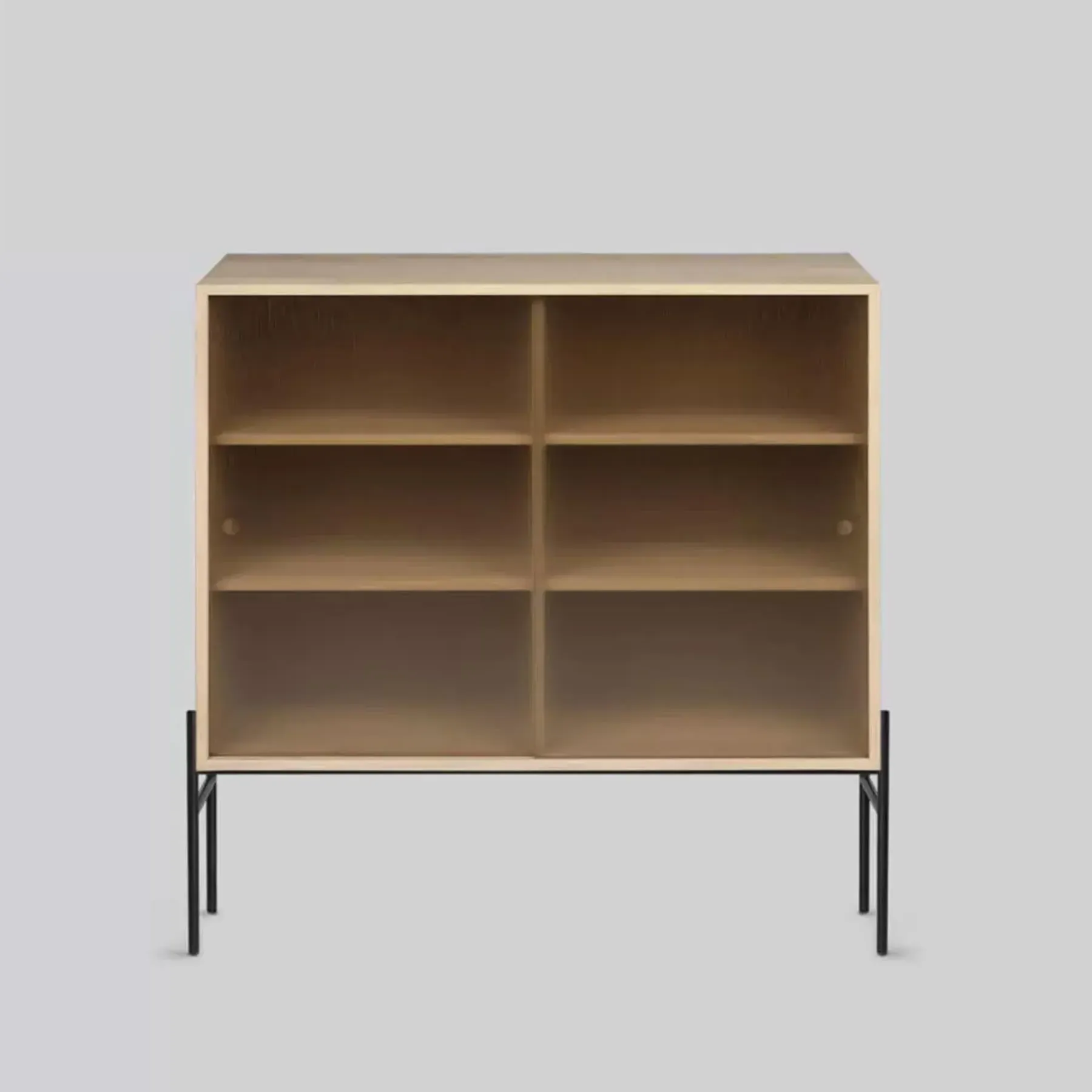 Glass Cabinet with High Legs - Light Oak