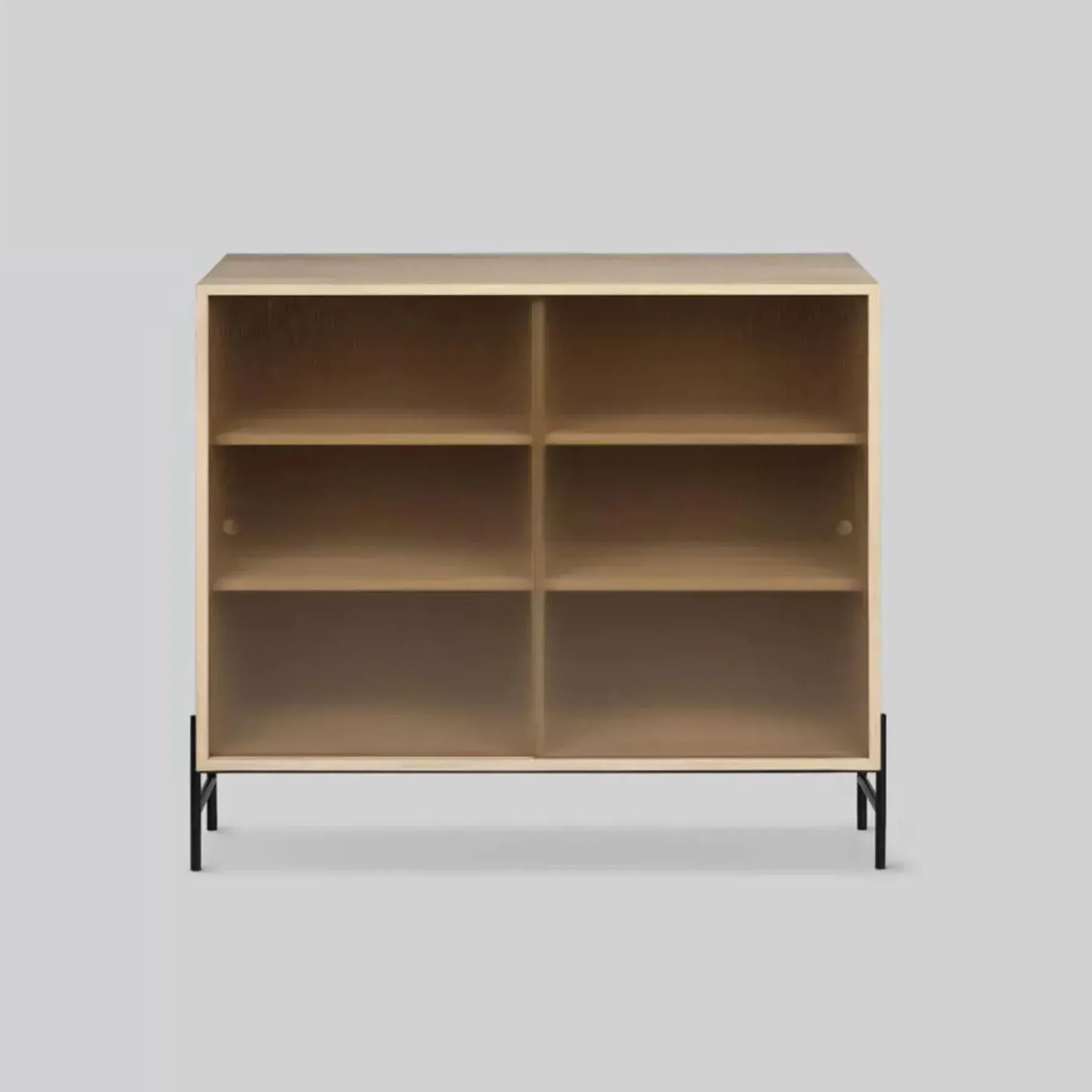 Glass Cabinet with Low Legs - Light Oak