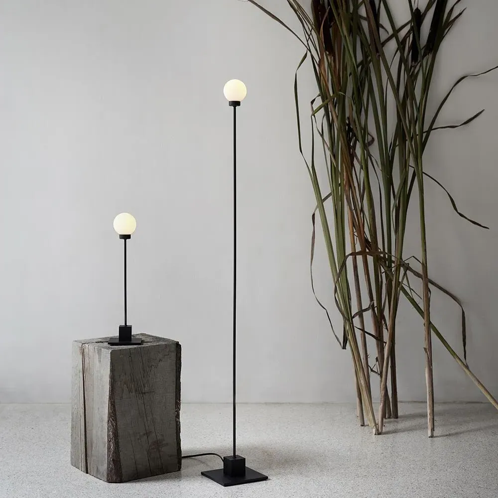 Globe Floor Lamp with Dimmer - Brass, Glass