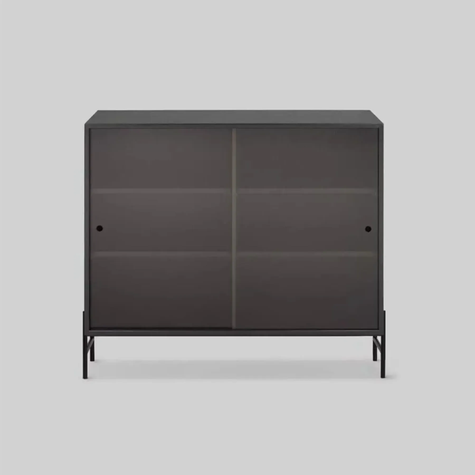 Large Glass Cabinet with Low Legs - Black, Oak