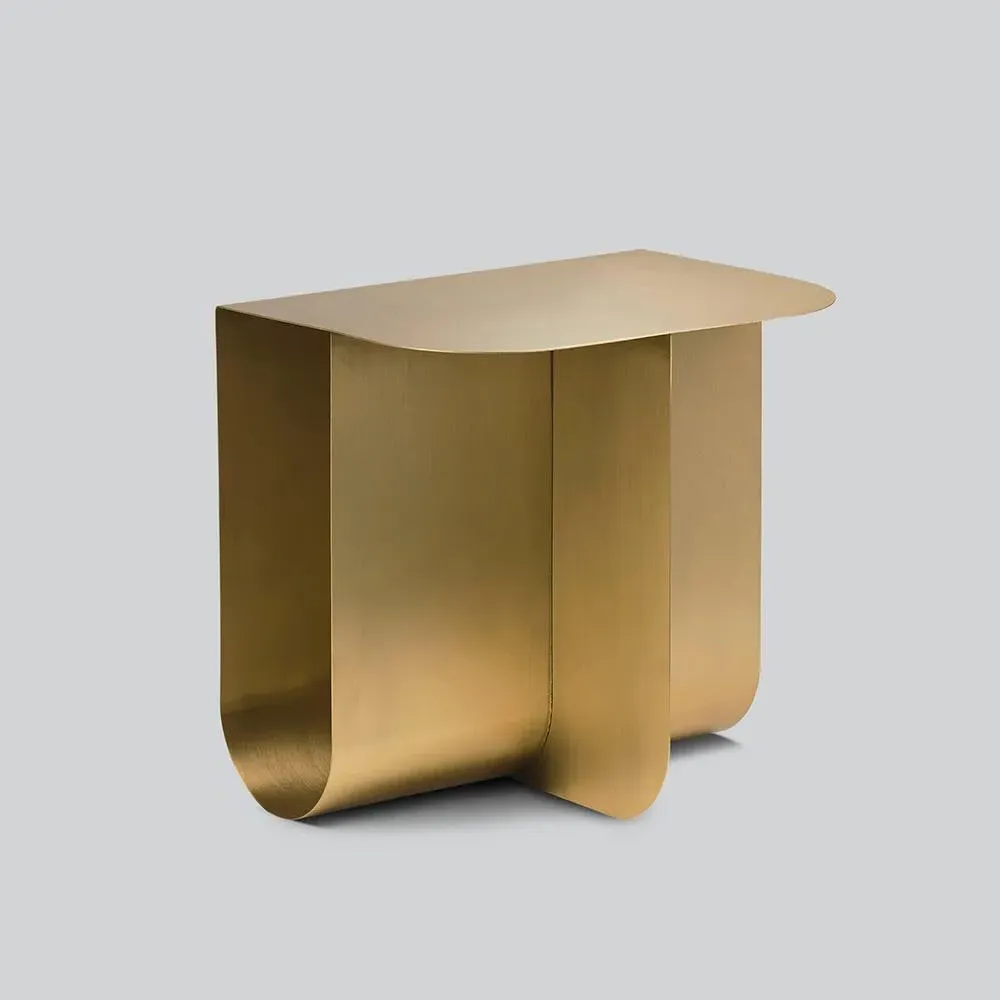 Mass Side Table with Storage - Brass