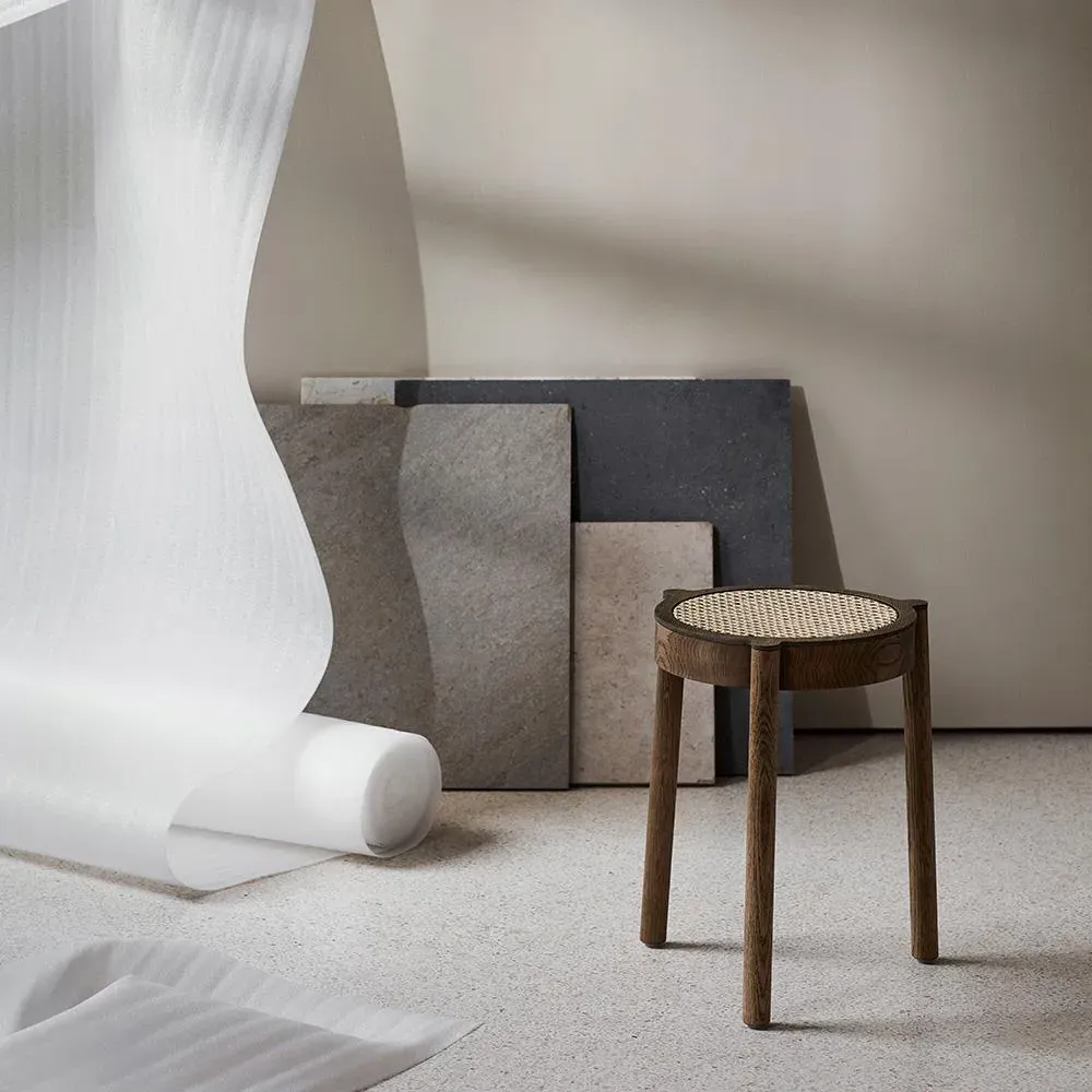 Pal Stool - Light Oak, Cane Mesh