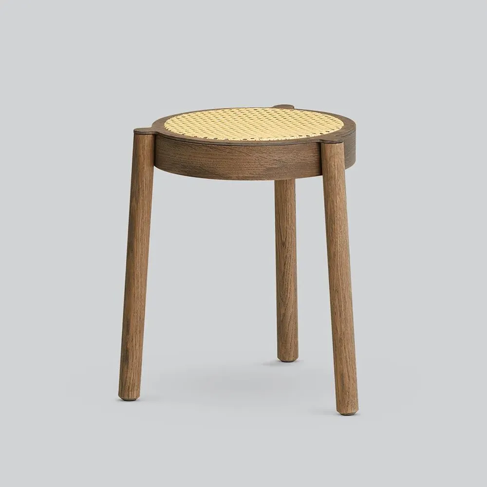 Pal Stool - Smoked Oak, Cane Mesh