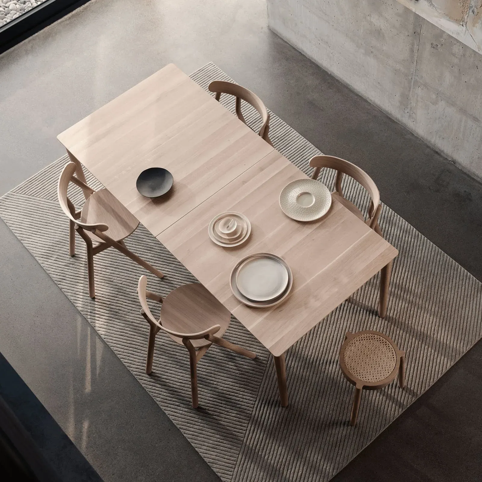 Rectangular Dining Table with Extension - Oak