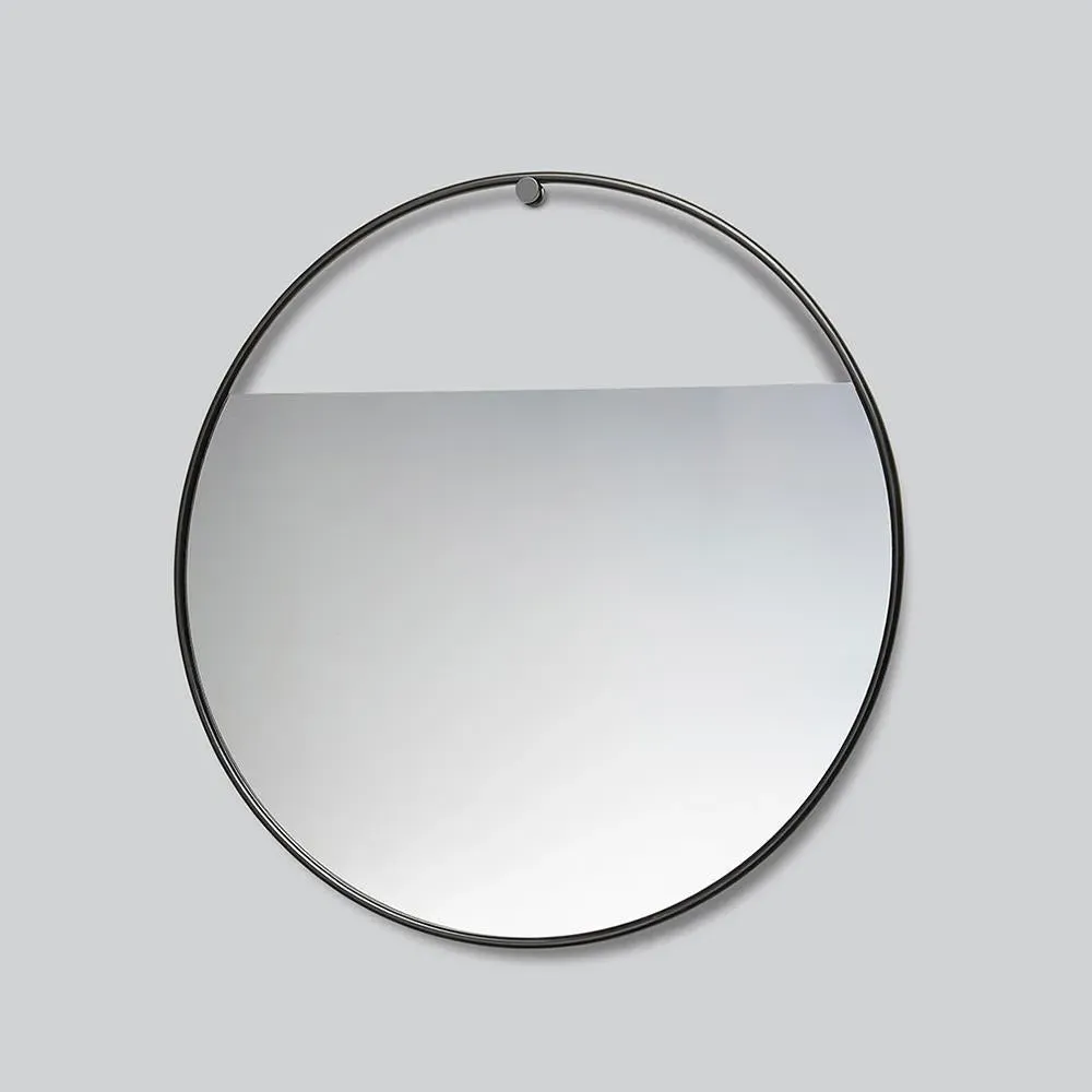 Round Wall Mirror - Black, Steel