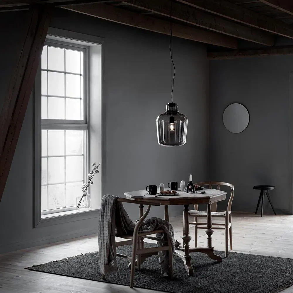 Say My Name Pendant Light - Matt Grey, Venetian Glass