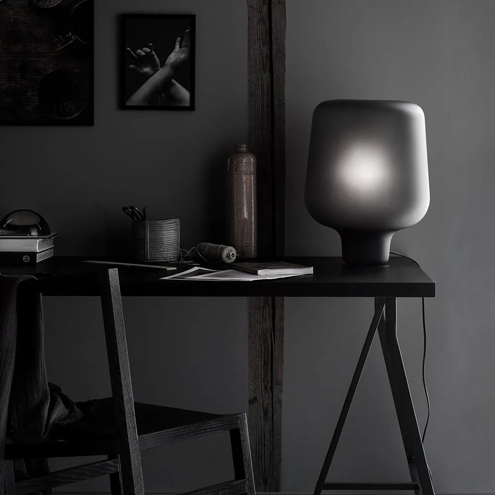 Say My Name Table Lamp - Glossy Grey, Venetian Glass