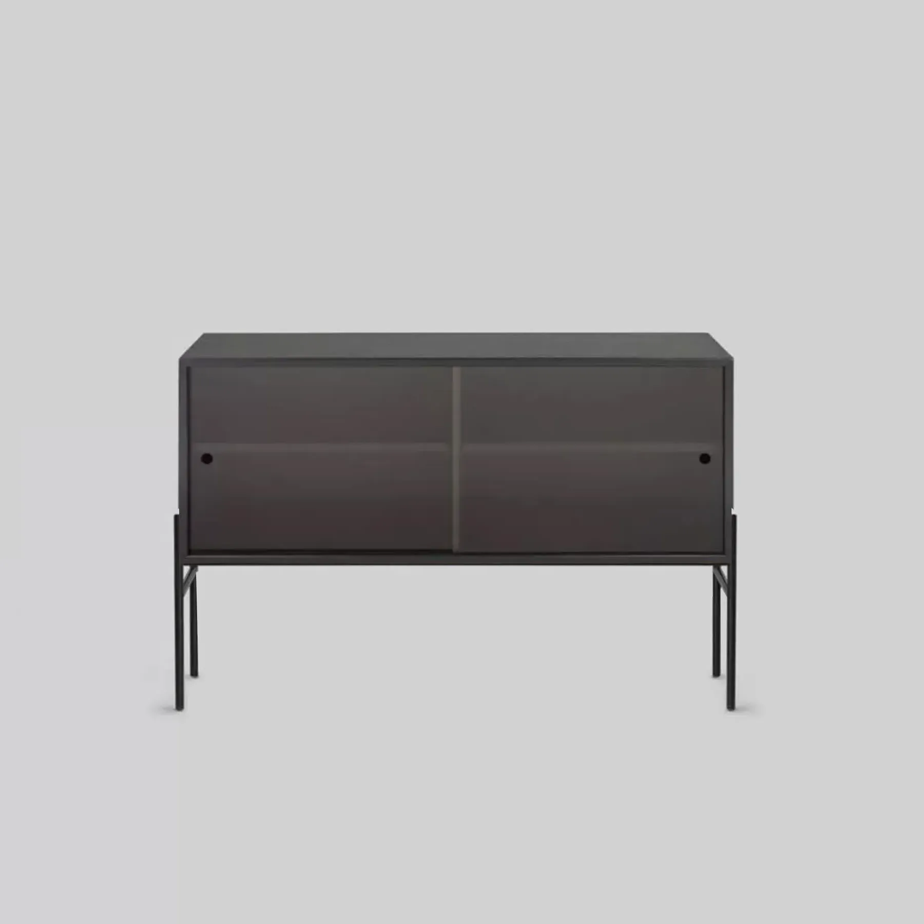 Storage Cabinet with Glass Doors - Black, Oak