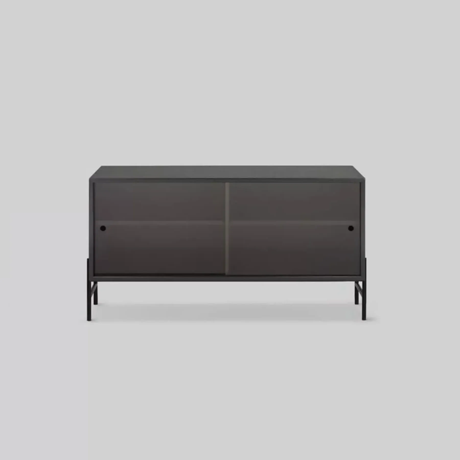 Storage Cabinet with Glass Doors - Black, Oak