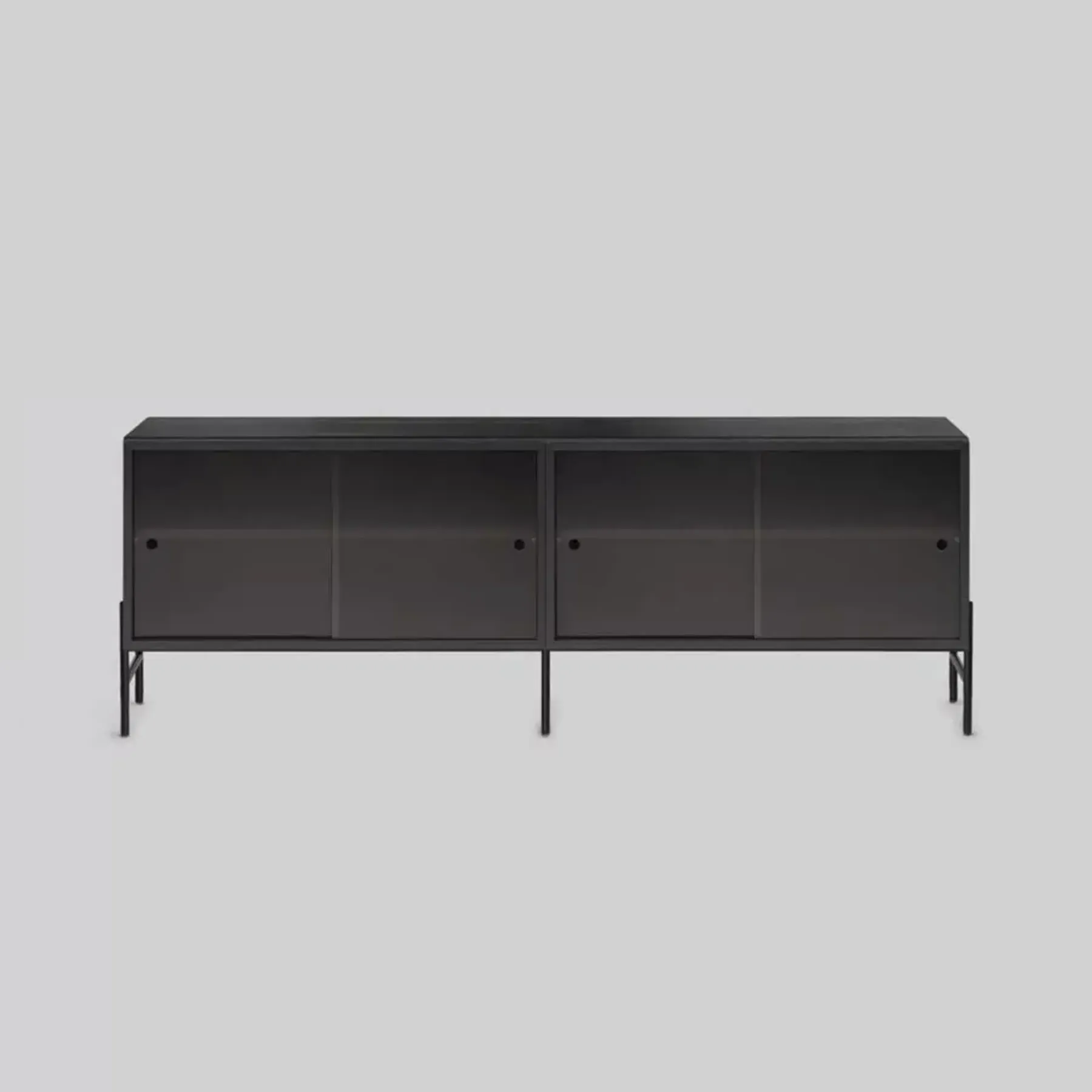 Storage Cabinet with Glass Doors - Black, Oak