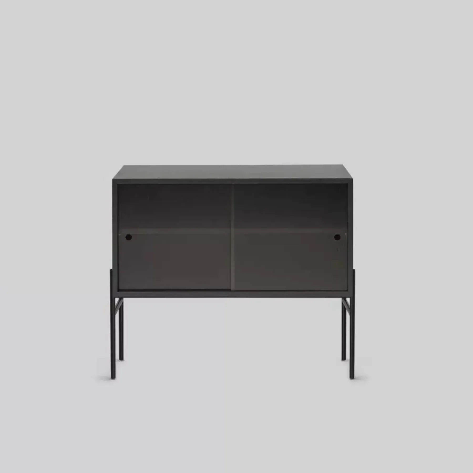 Storage Cabinet with Glass Doors - Black, Oak