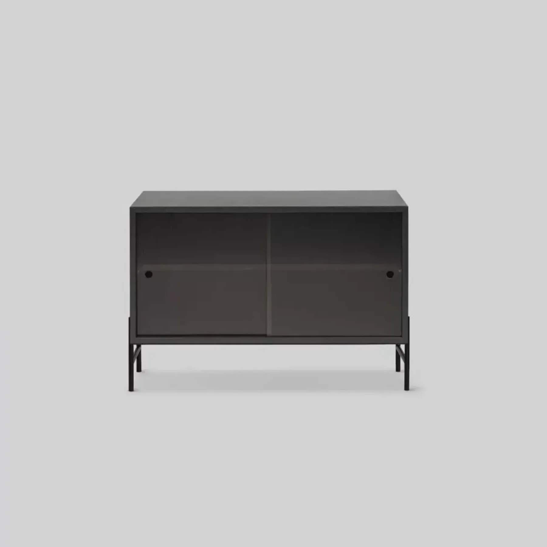 Storage Cabinet with Glass Doors - Black, Oak