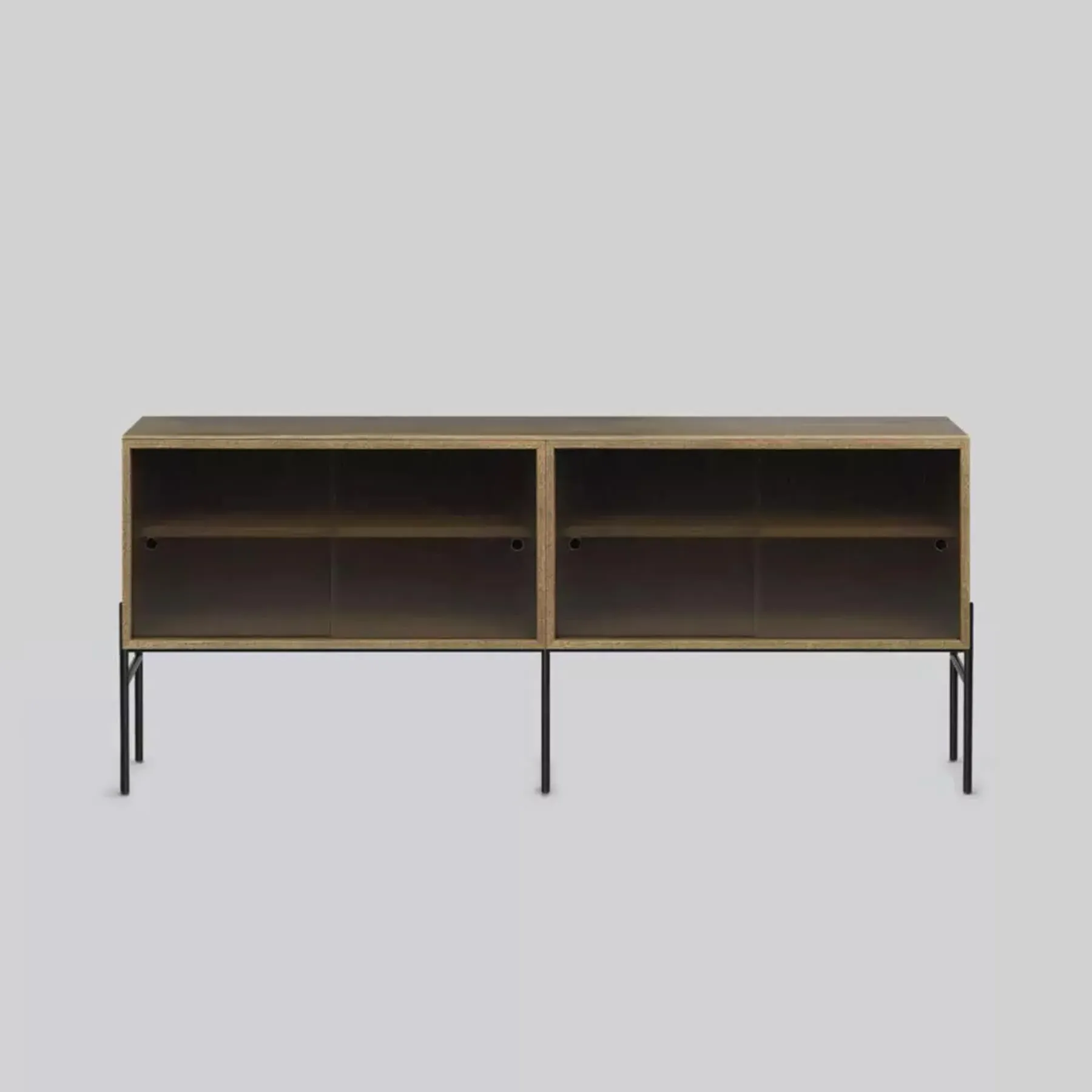 Storage Cabinet with Glass Doors - Oak