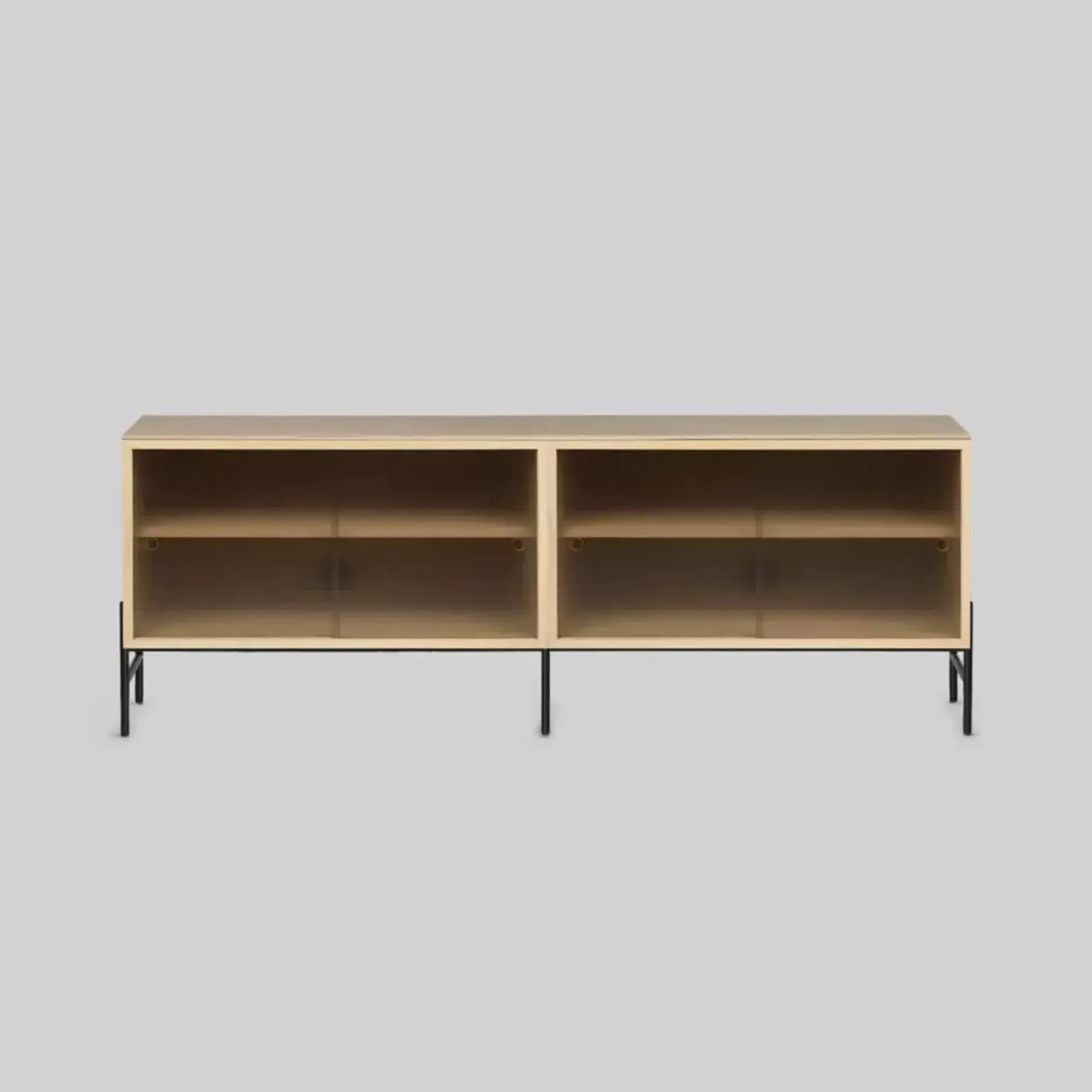 Storage Cabinet with Glass Doors - Oak