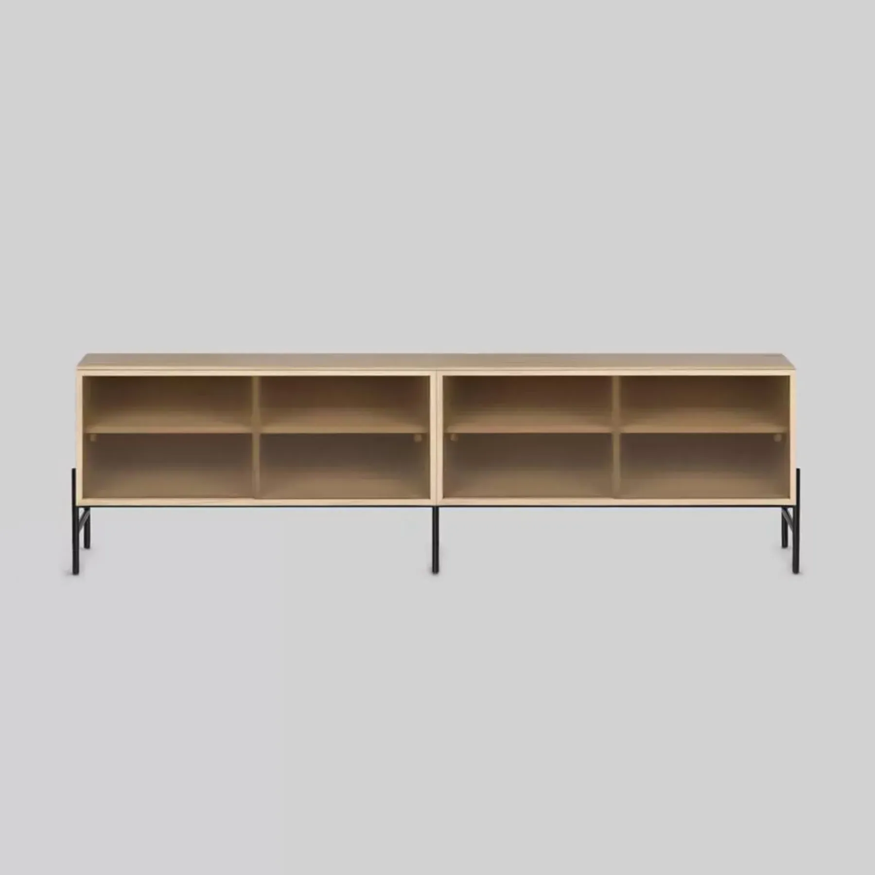 Storage Cabinet with Glass Doors - Oak