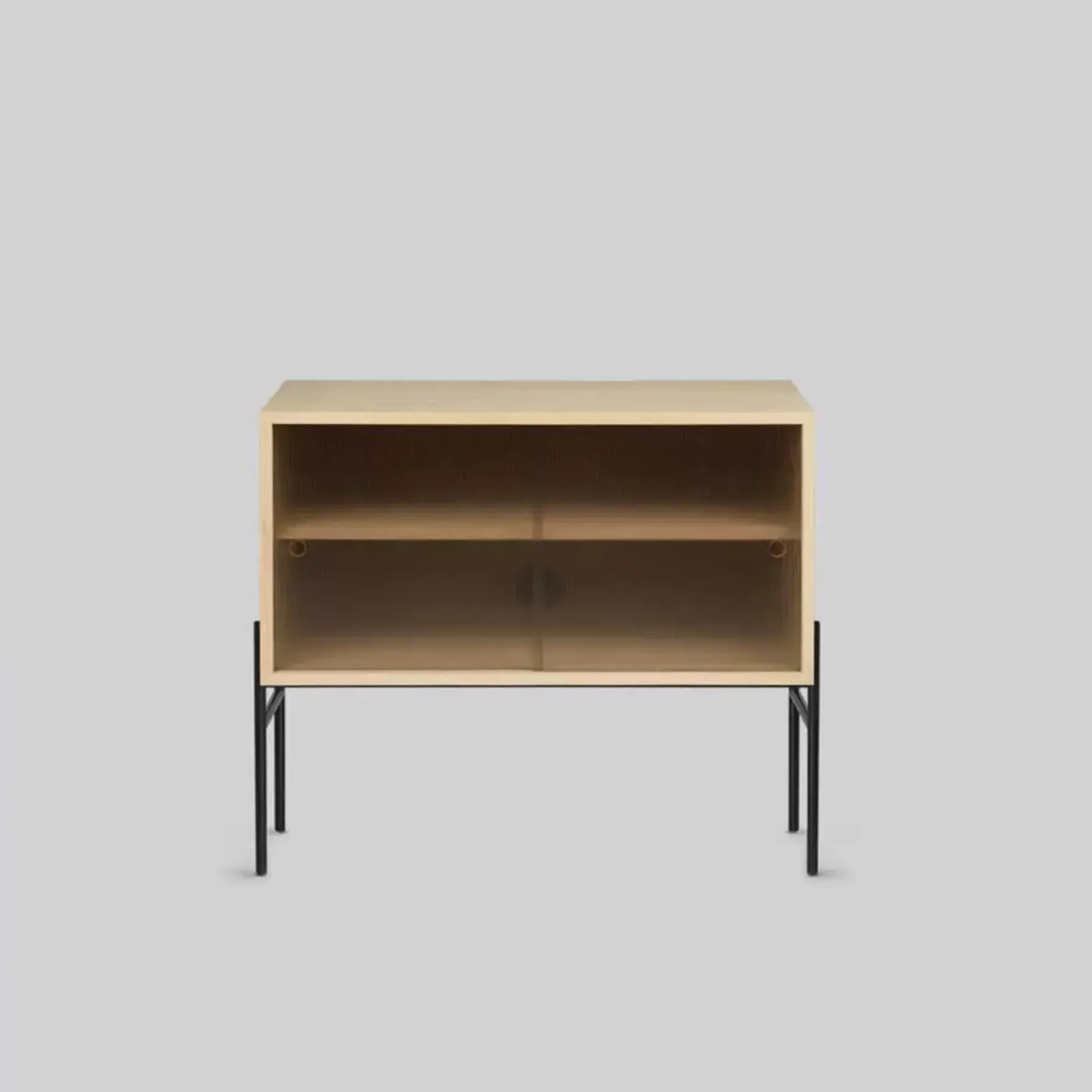 Storage Cabinet with Glass Doors - Oak