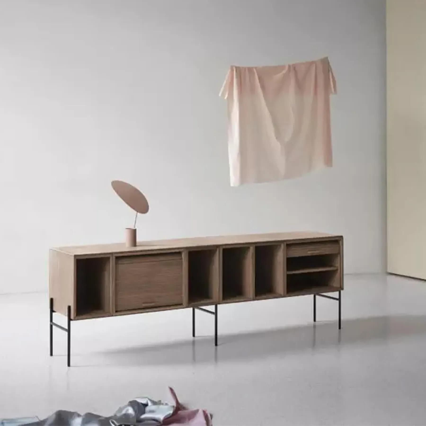 Storage Cabinet with Roller Door - Oak