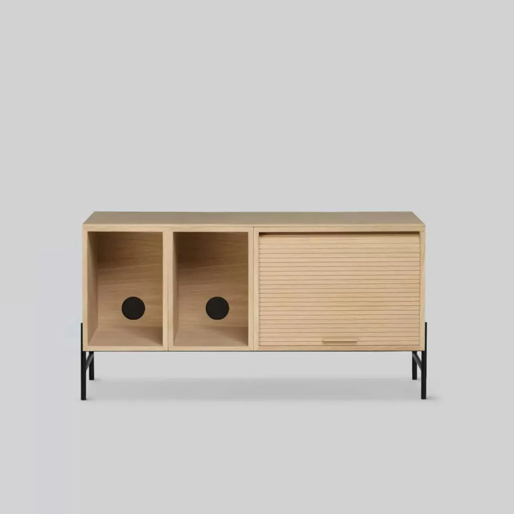 Storage System with Roller Door - Oak