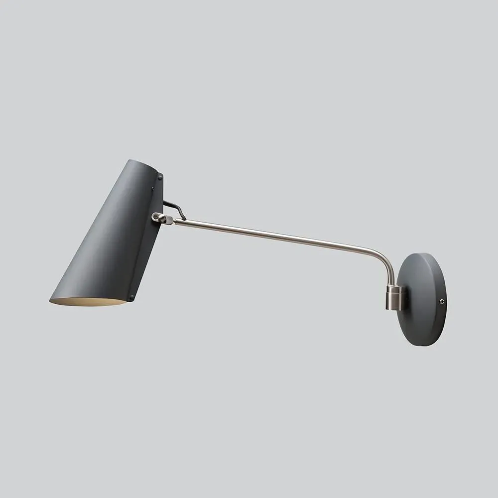 Swing Arm Wall Light with Adjustable Head - Grey