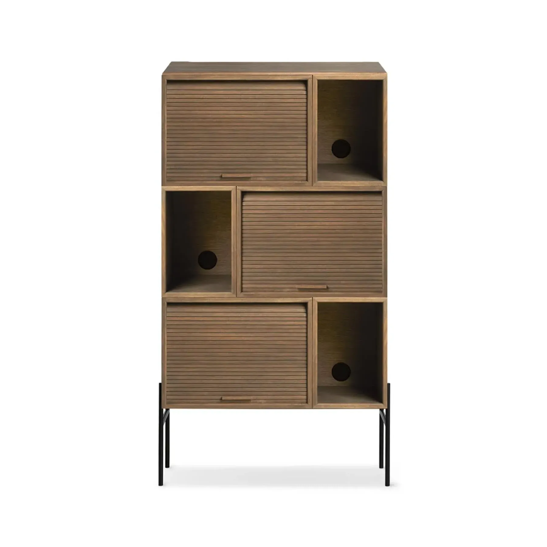 Tall Floor Cabinet with Doors - Smoked Oak image