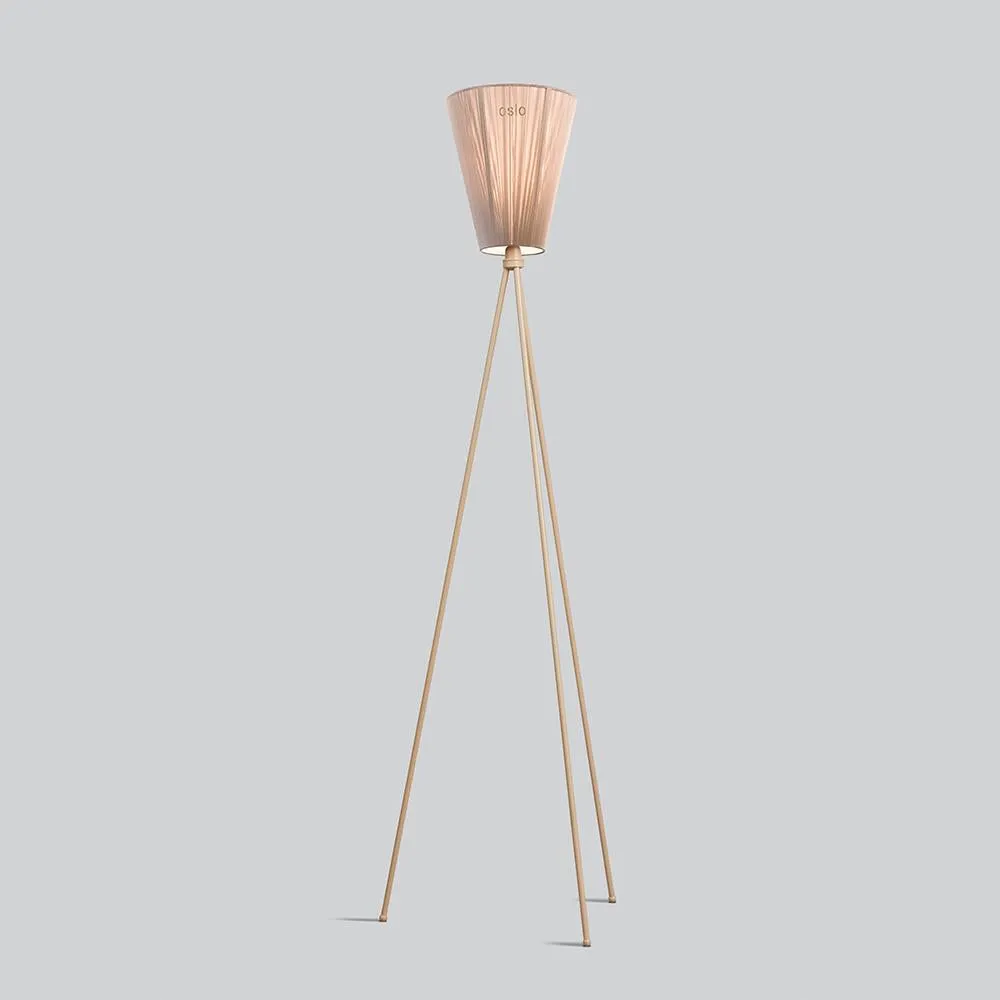 Tripod Floor Lamp with Rotating Shade - Beige, Wood