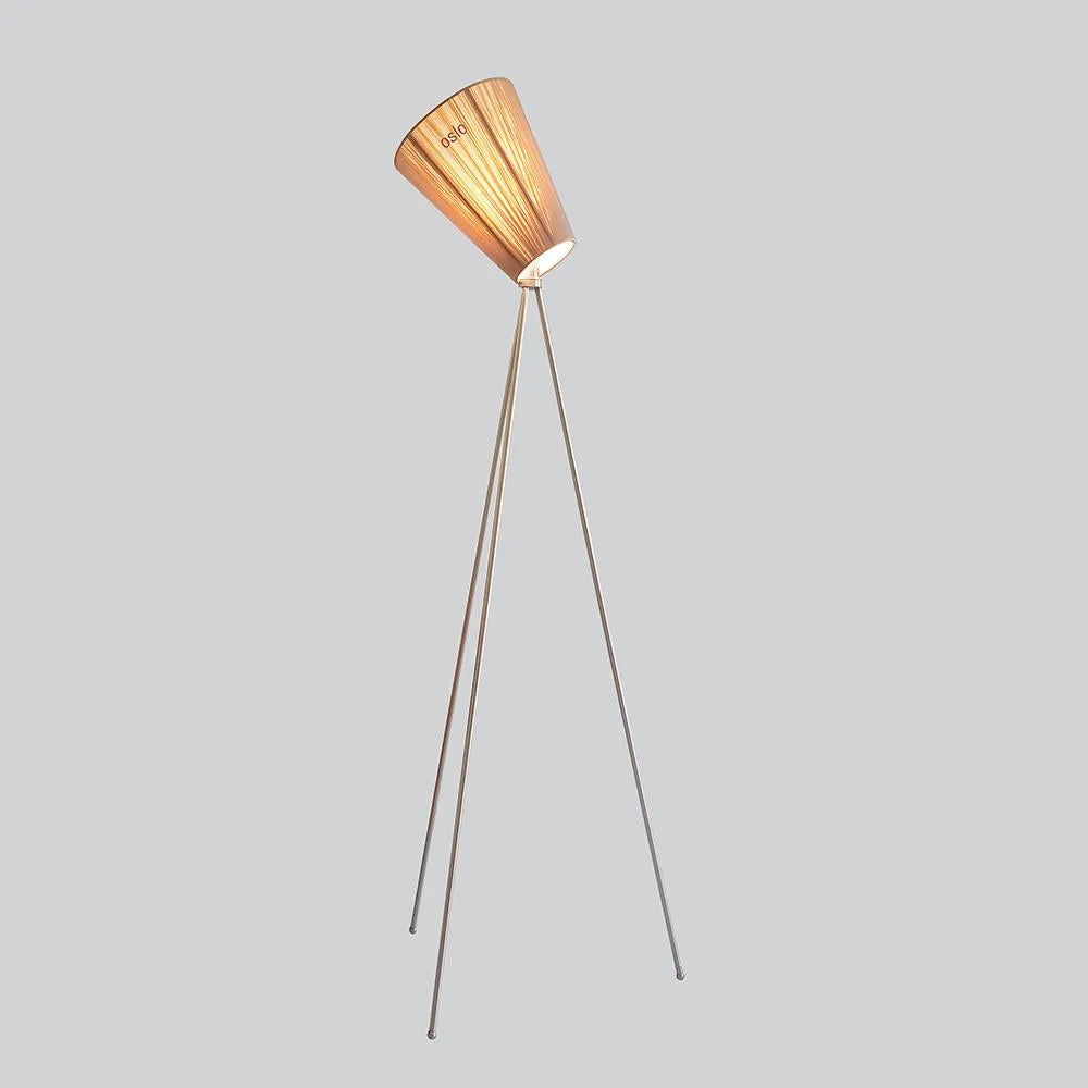 Tripod Floor Lamp with Rotating Shade - Beige, Wood image
