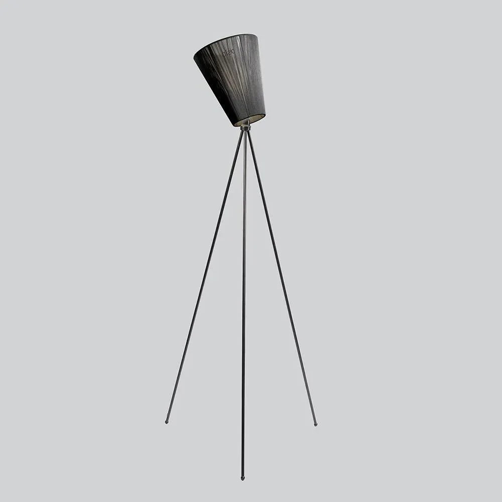 Tripod Floor Lamp with Rotating Shade - Black, Wood