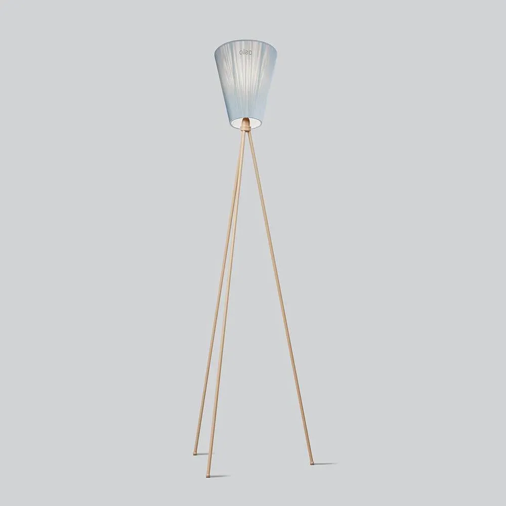 Tripod Floor Lamp with Rotating Shade - Blue, Wood