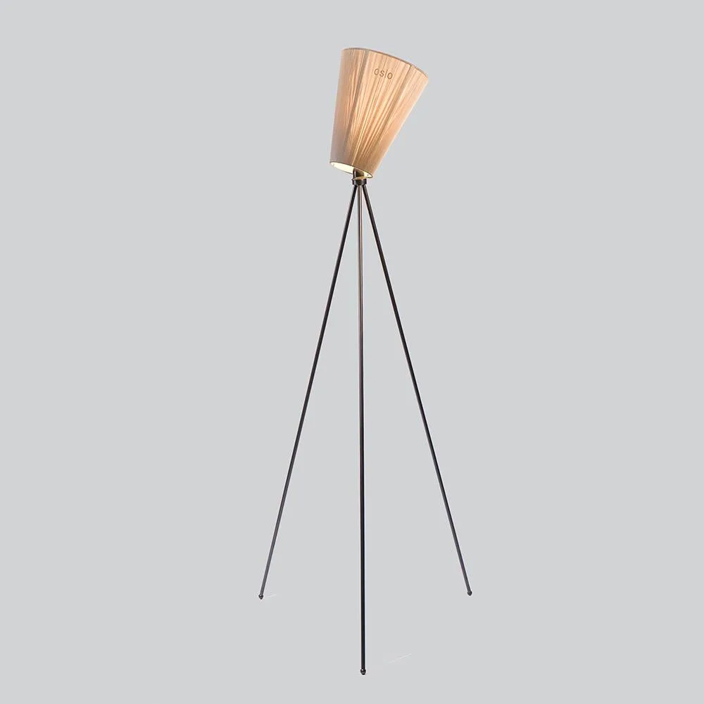 Tripod Floor Lamp with Rotating Shade - Caramel, Wood
