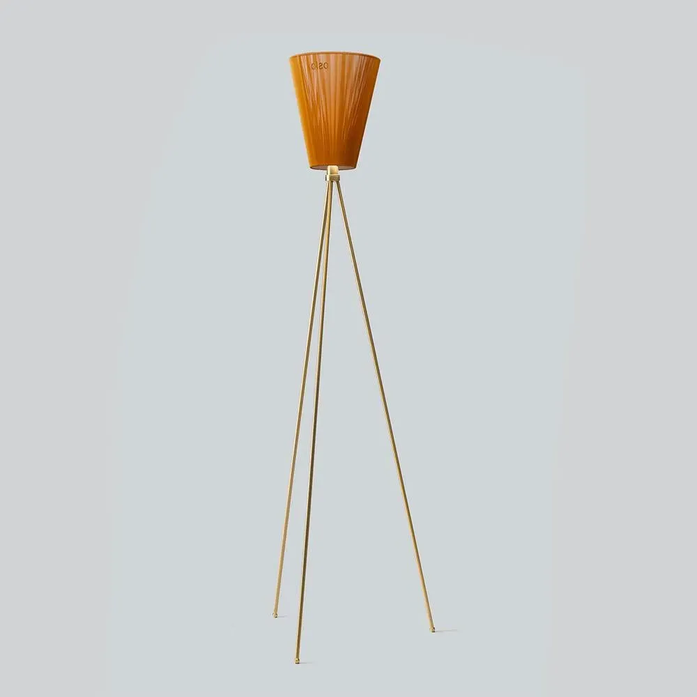 Tripod Floor Lamp with Rotating Shade - Caramel, Wood