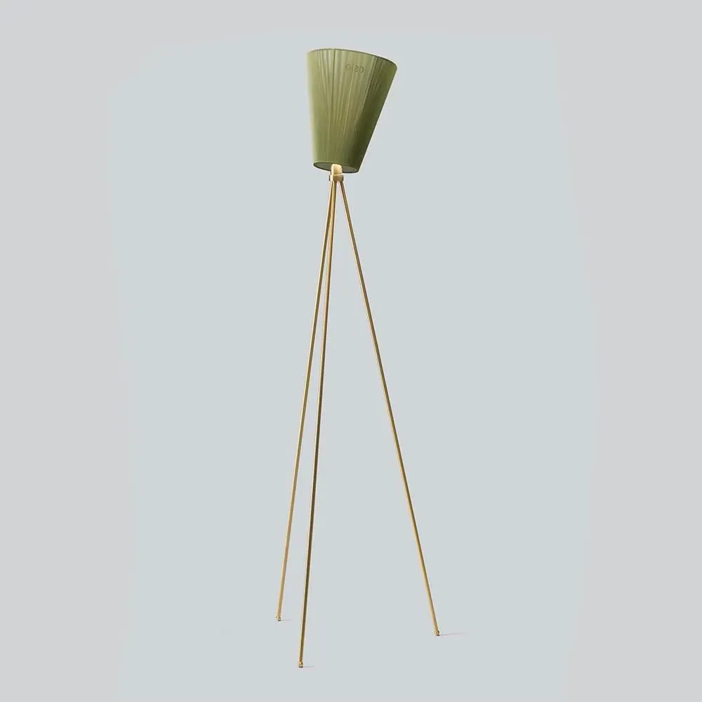 Tripod Floor Lamp with Rotating Shade - Gold, Wood