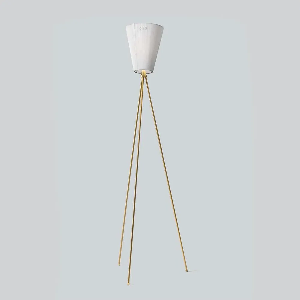 Tripod Floor Lamp with Rotating Shade - White, Wood