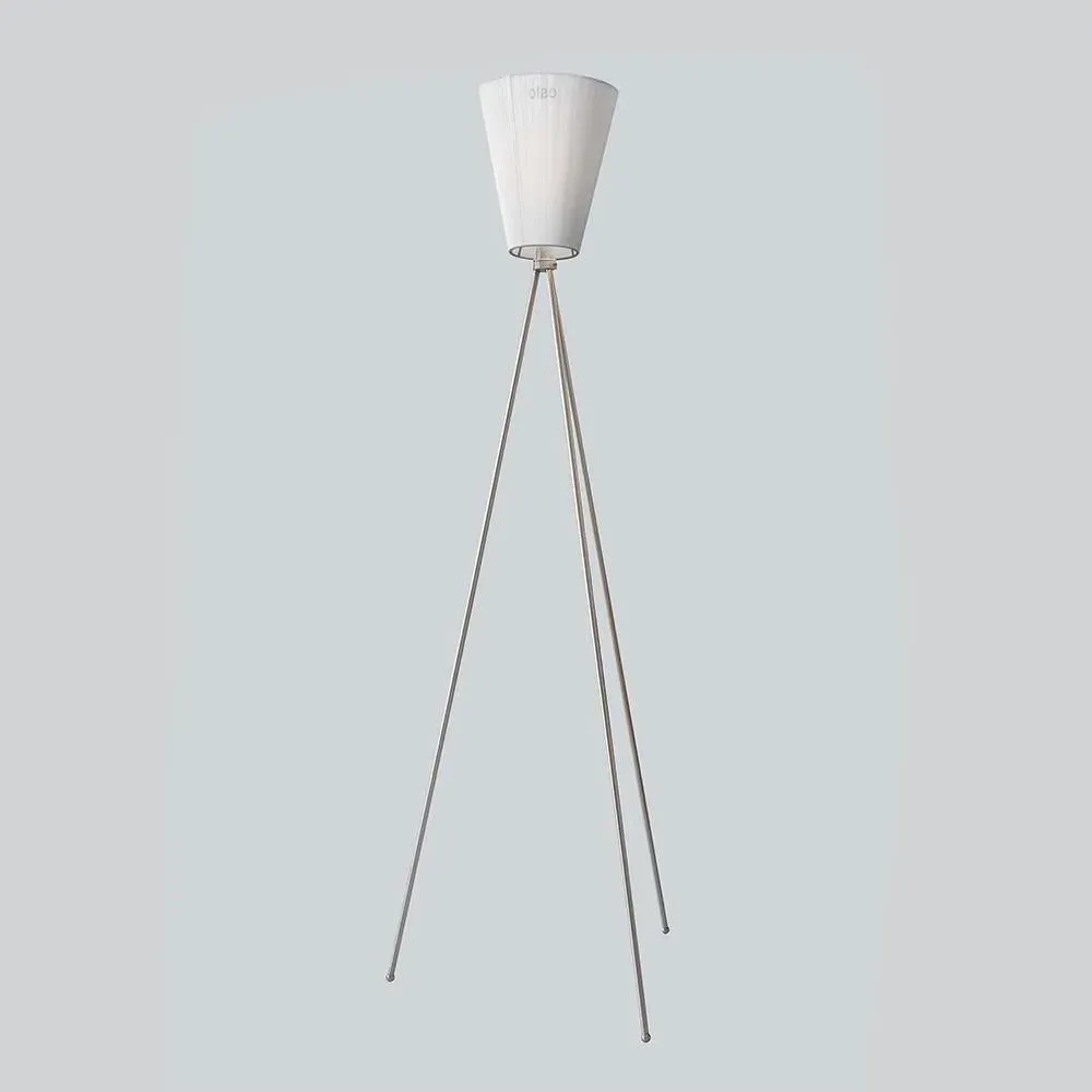 Tripod Floor Lamp with Rotating Shade - White, Wood