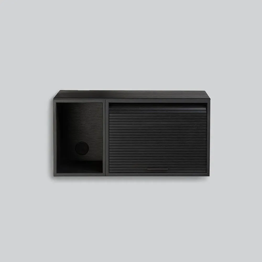 Wall-Mount Cabinet with Scrolling Door - Oak