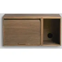 Wall-Mount Media Cabinet with Door - Smoked Oak
