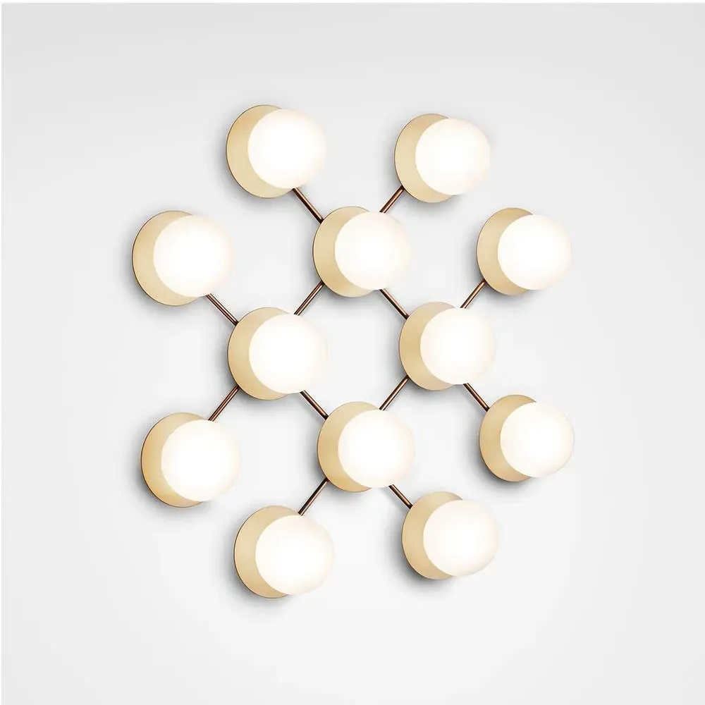 12-Globe Wall Light - Nordic Gold, Glass image