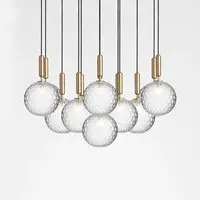 13-Light Cluster Pendant - Brass, Clear Glass