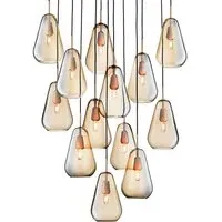 13-Light Cluster Pendant - Gold, Glass