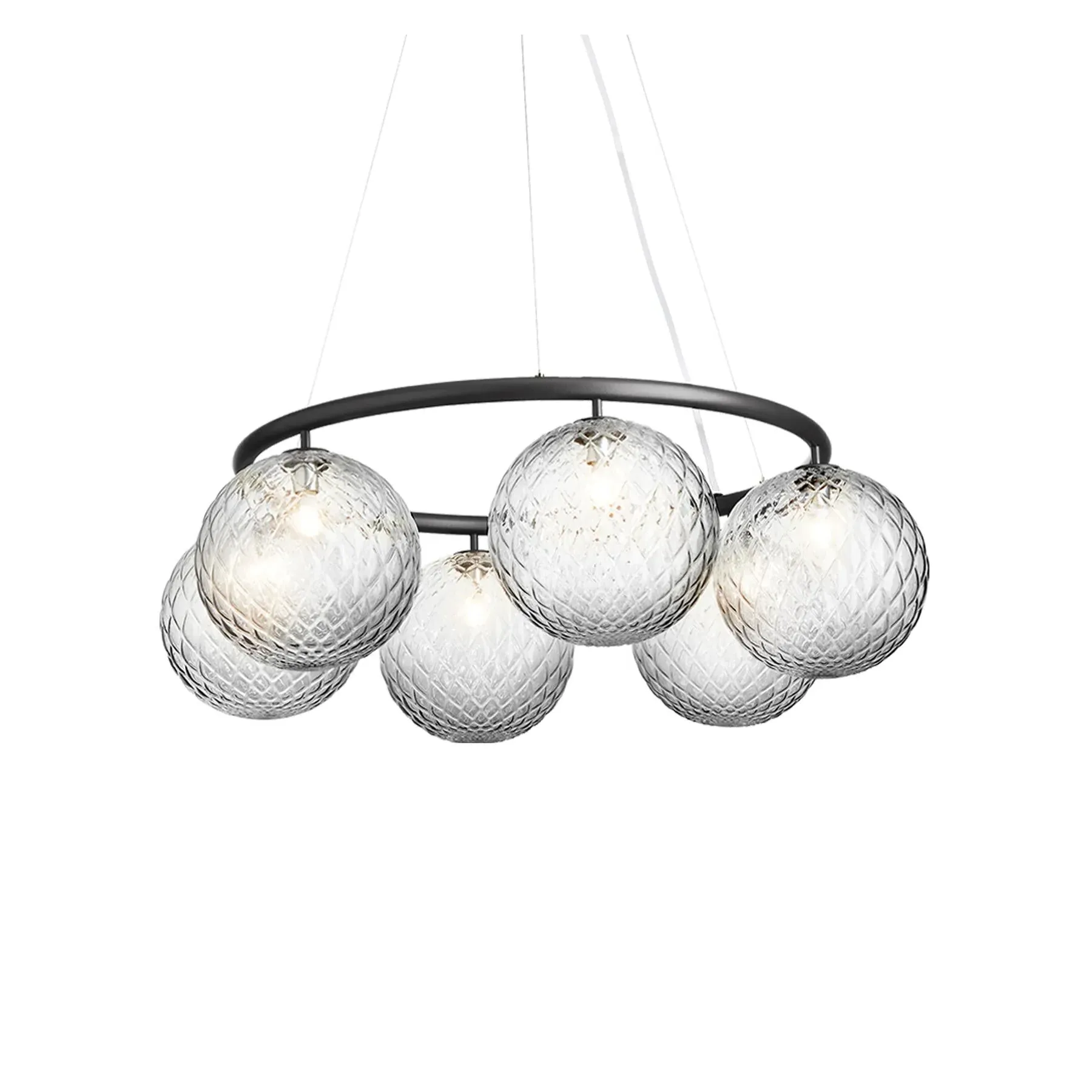 3-Light Circular Chandelier - Bronze, Metal