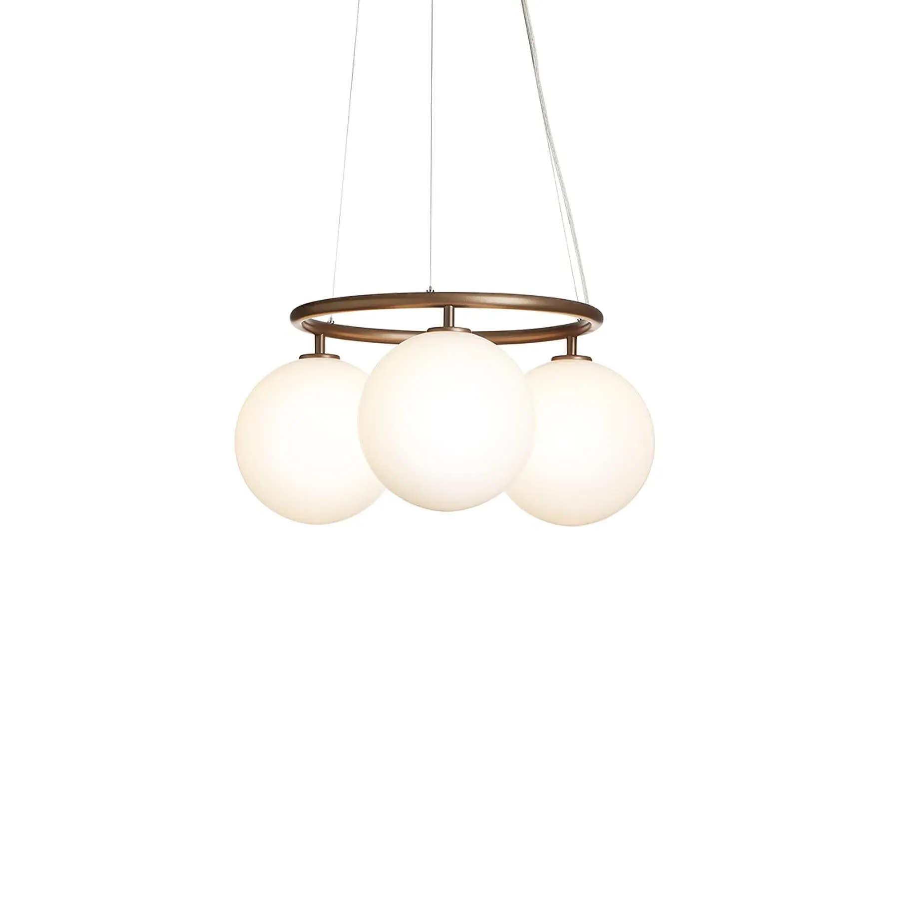 3-Light Circular Chandelier - Bronze, Metal