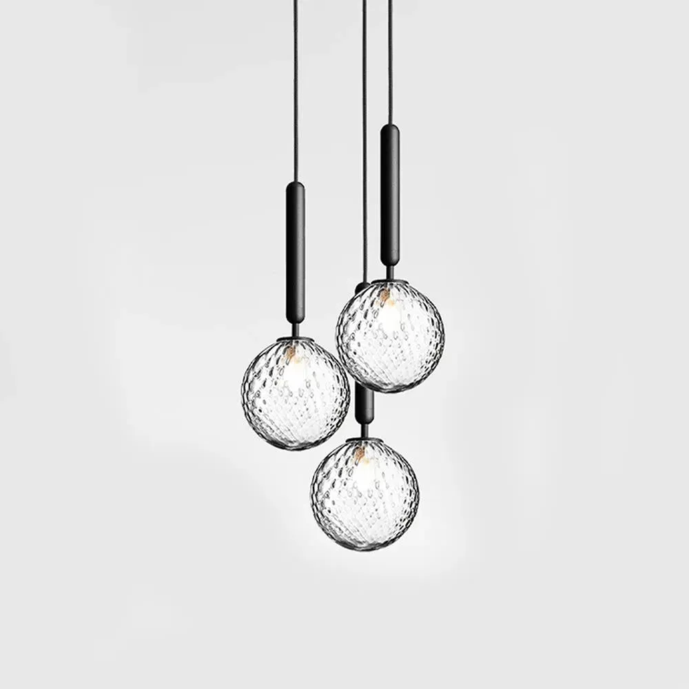 3-Light Cluster Pendant - Grey, Glass image