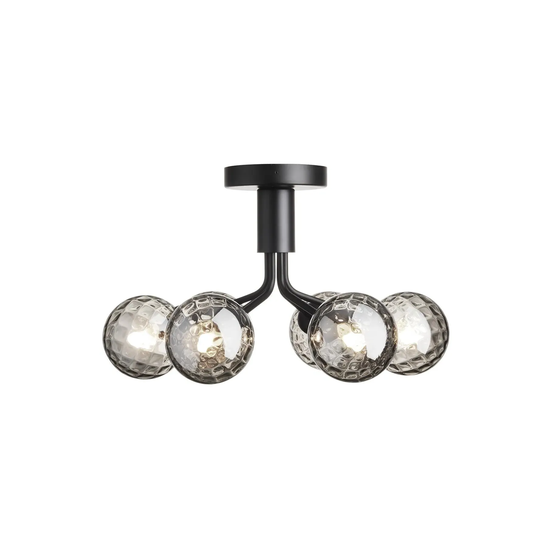 6-Globe Ceiling Light - Black, Metal