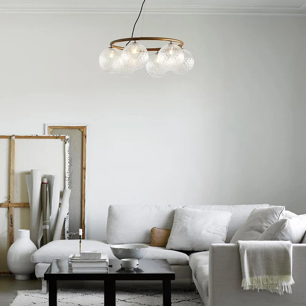 6-Light Circular Chandelier - Bronze, Metal