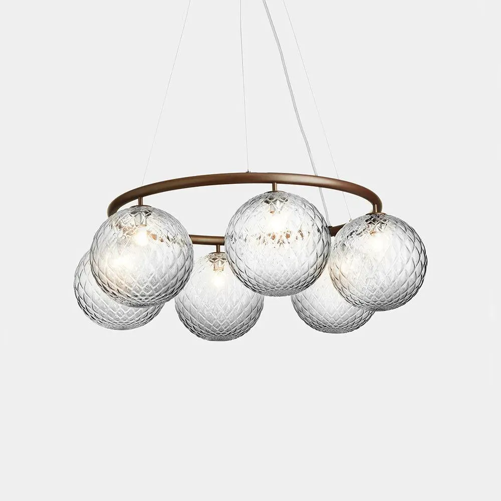 6-Light Circular Chandelier - Bronze, Metal