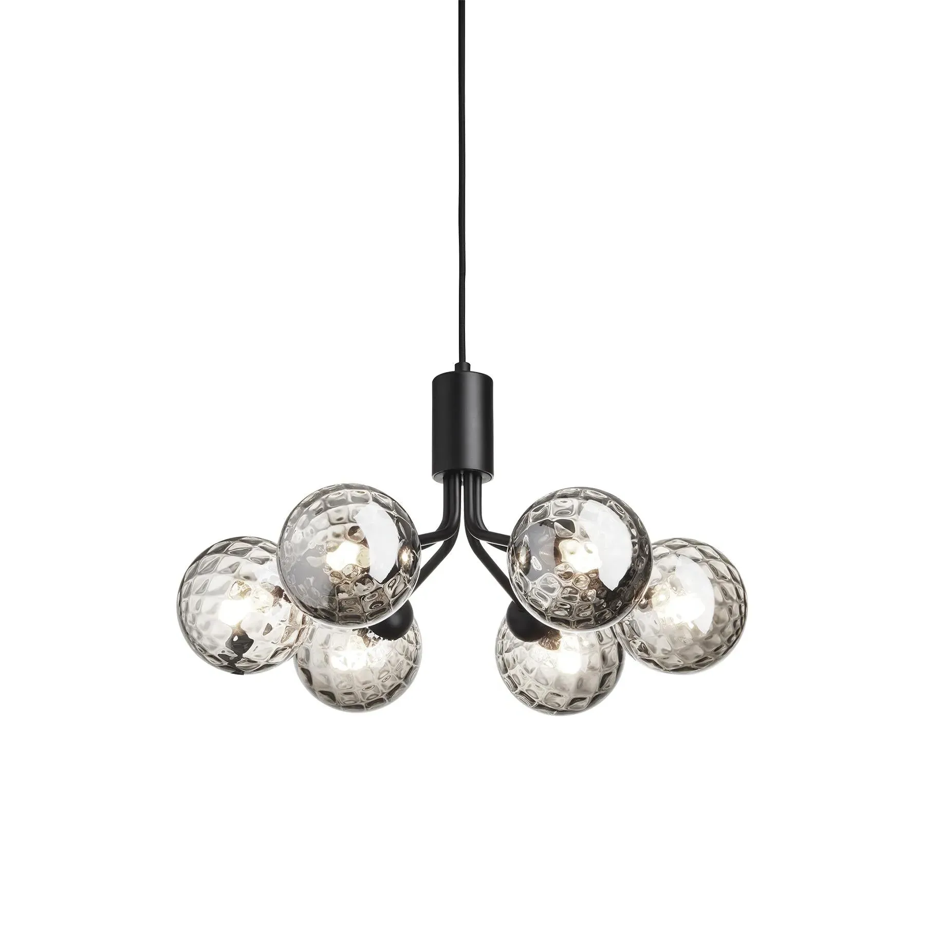 6-Light Cluster Pendant - Black, Glass