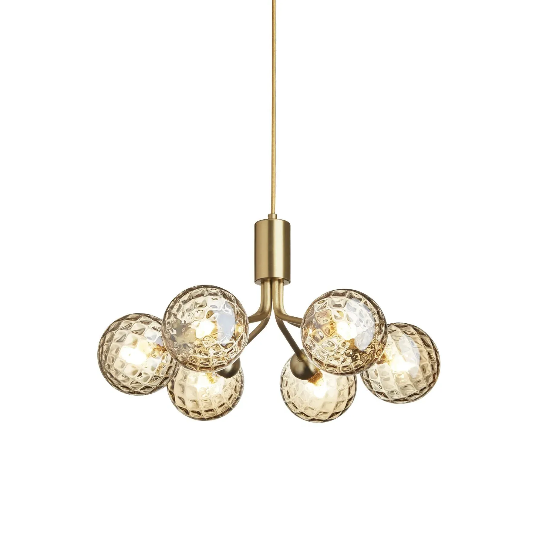 6-Light Cluster Pendant - Brass, Glass