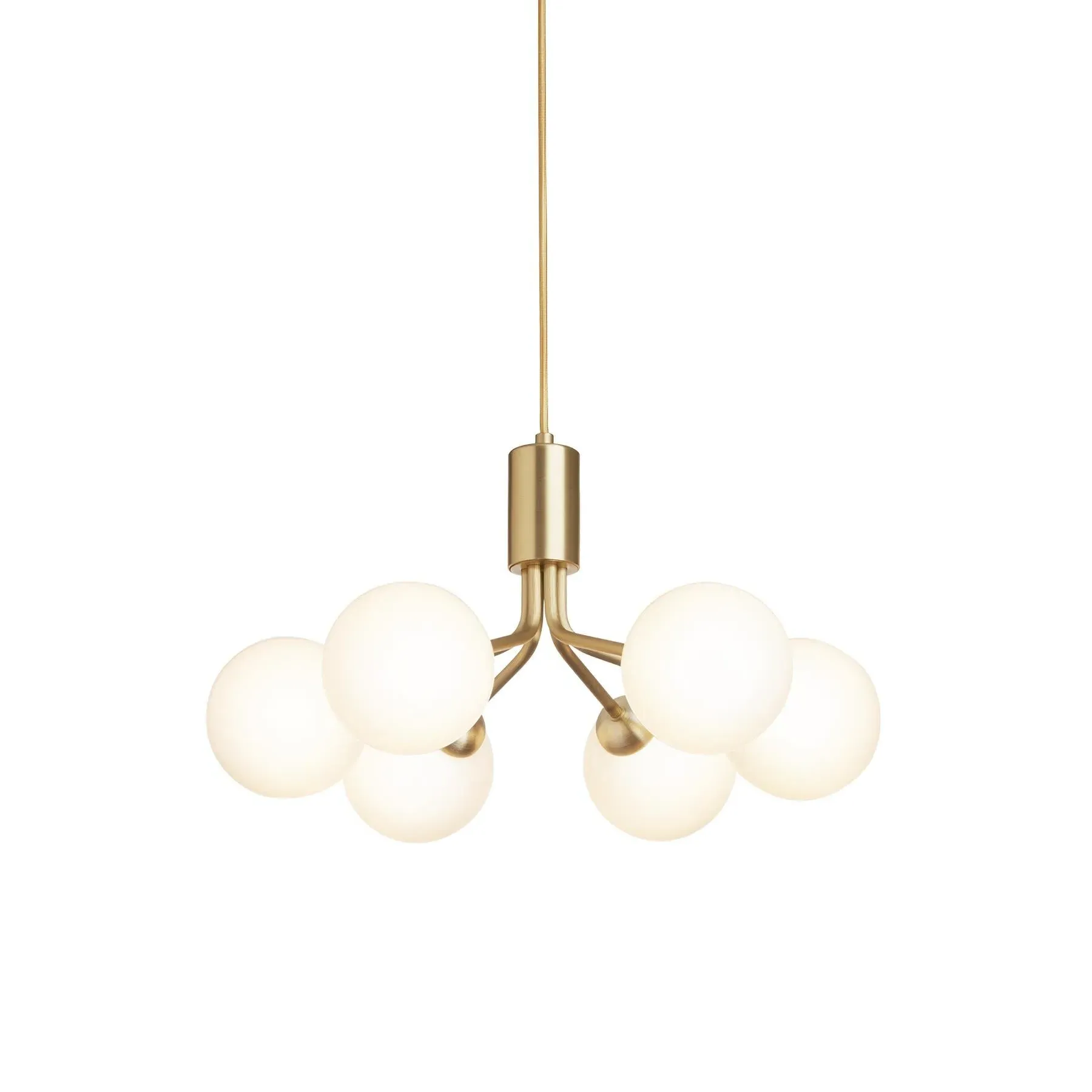 6-Light Cluster Pendant - Brass, Glass