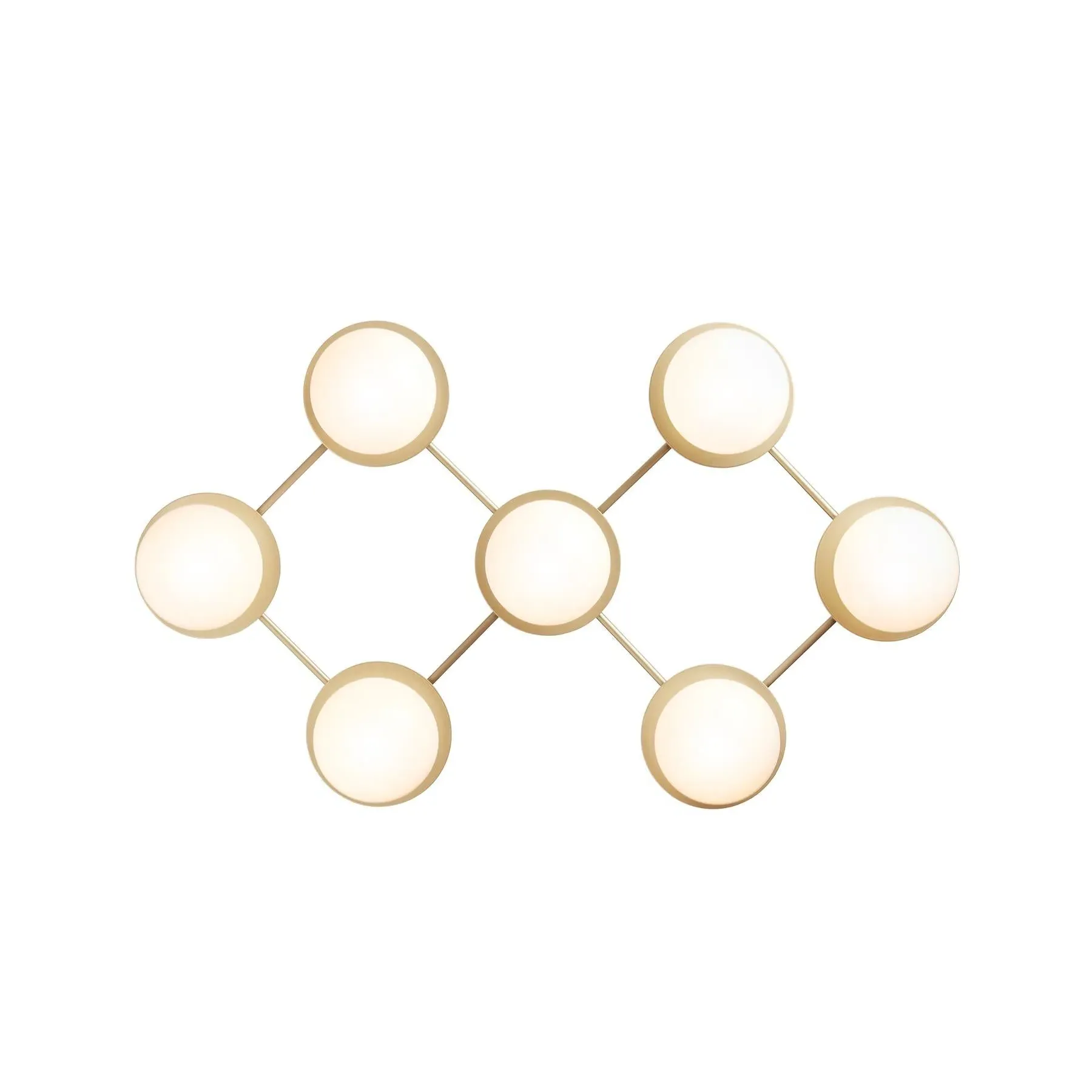 7-Light Wall Ceiling Light - Opal Glass, Brass