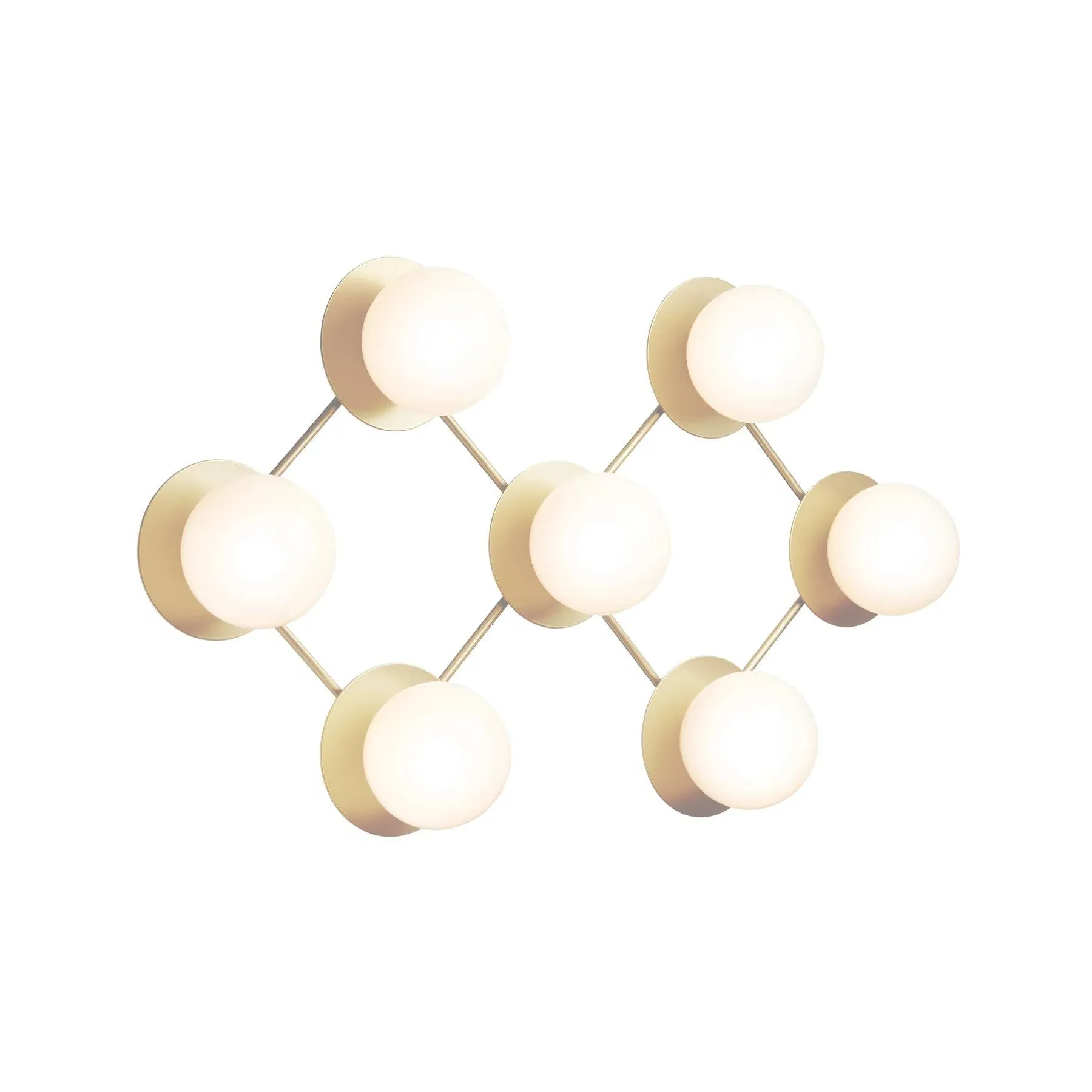 7-Light Wall Ceiling Light - Opal Glass, Brass image