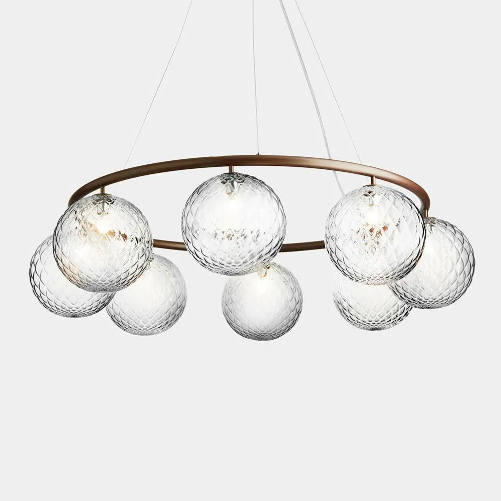 8-Light Circular Chandelier - Bronze, Metal